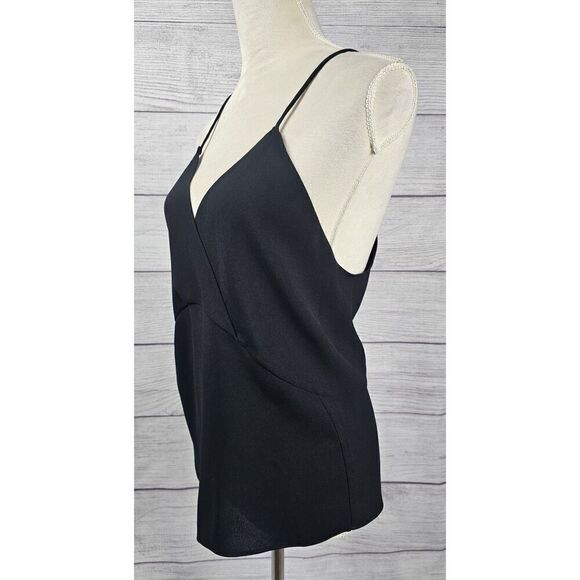 Zara Women Asymmetrical Cami V-Neck Top Black Size Small - Picture 5 of 6